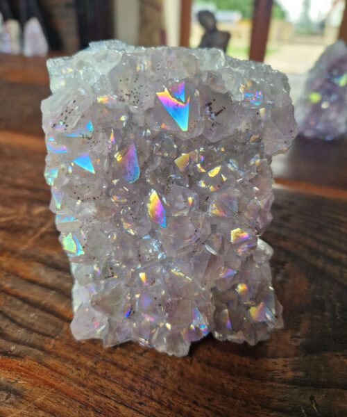Premium High Grade Amethyst Angel Aura Druzy 215 Mini Geode Cluster Piece Cut Base 580g H9xW10.5xD8cm