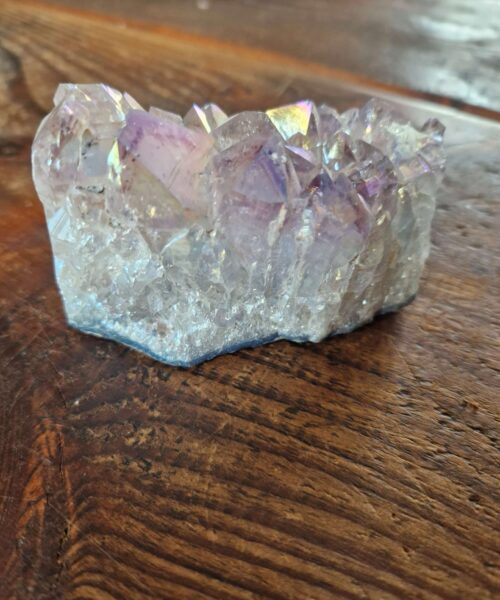 Premium High Grade Amethyst Angel Aura Druzy 208 Mini Geode Cluster Piece Cut Base 376g H5xW10xD4.5cm - Image 11