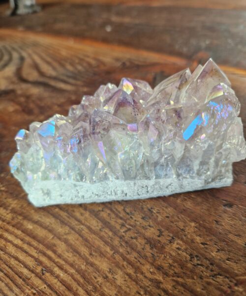 Premium High Grade Amethyst Angel Aura Druzy 208 Mini Geode Cluster Piece Cut Base 376g H5xW10xD4.5cm - Image 3