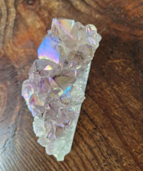 Premium High Grade Amethyst Angel Aura Druzy 208 Mini Geode Cluster Piece Cut Base 376g H5xW10xD4.5cm - Image 6