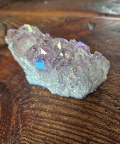 Premium High Grade Amethyst Angel Aura Druzy 208 Mini Geode Cluster Piece Cut Base 376g H5xW10xD4.5cm - Image 8