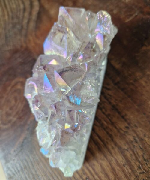 Premium High Grade Amethyst Angel Aura Druzy 208 Mini Geode Cluster Piece Cut Base 376g H5xW10xD4.5cm - Image 9