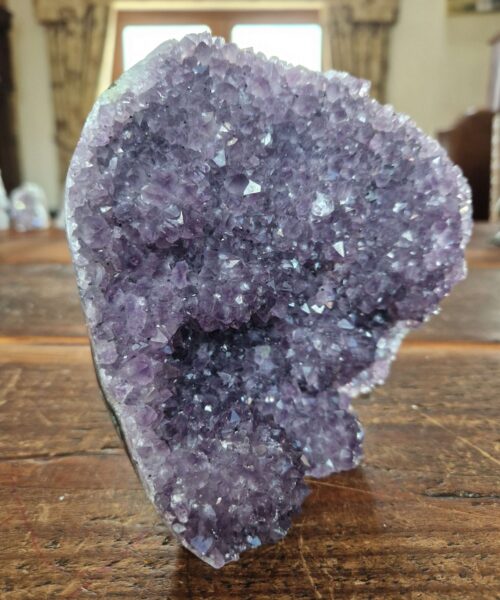 Premium High Grade Amethyst Druzy 308 Mini Geode Cluster Piece Cut Base 1.605g H13.5xW13xD8cm
