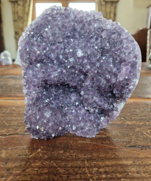 Premium High Grade Amethyst Druzy 308 Mini Geode Cluster Piece Cut Base 1.605g H13.5xW13xD8cm - Image 3
