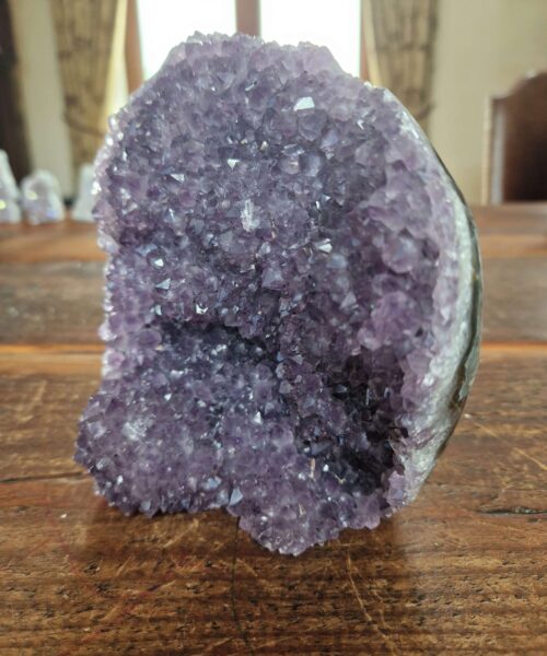 Premium High Grade Amethyst Druzy 308 Mini Geode Cluster Piece Cut Base 1.605g H13.5xW13xD8cm - Image 6