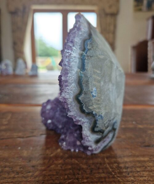 Premium High Grade Amethyst Druzy 308 Mini Geode Cluster Piece Cut Base 1.605g H13.5xW13xD8cm - Image 7