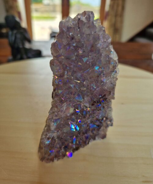 Premium High Grade Amethyst Angel Aura Druzy 206 Mini Geode Cluster Piece Cut Base 329g H9.5xW10.5x6cm - Image 6
