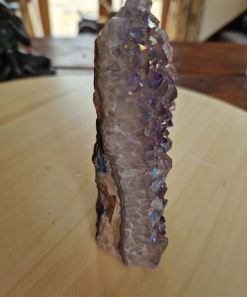 Premium High Grade Amethyst Angel Aura Druzy 206 Mini Geode Cluster Piece Cut Base 329g H9.5xW10.5x6cm - Image 9
