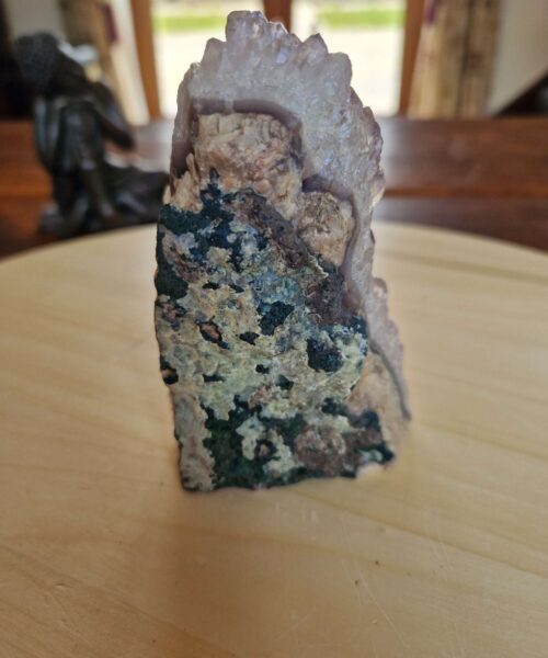 Alternative view of Premium High Grade Amethyst Angel Aura Druzy 206 Mini Geode Cluster Piece Cut Base 329g H9.5xW10.5x6cm