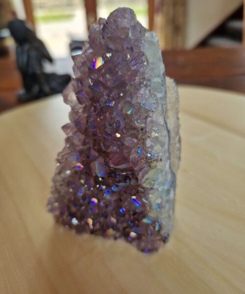 Premium High Grade Amethyst Angel Aura Druzy 206 Mini Geode Cluster Piece Cut Base 329g H9.5xW10.5x6cm - Image 4