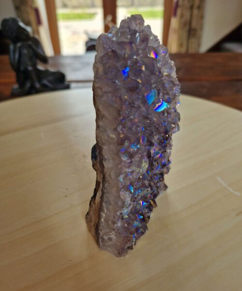 Premium High Grade Amethyst Angel Aura Druzy 206 Mini Geode Cluster Piece Cut Base 329g H9.5xW10.5x6cm - Image 5