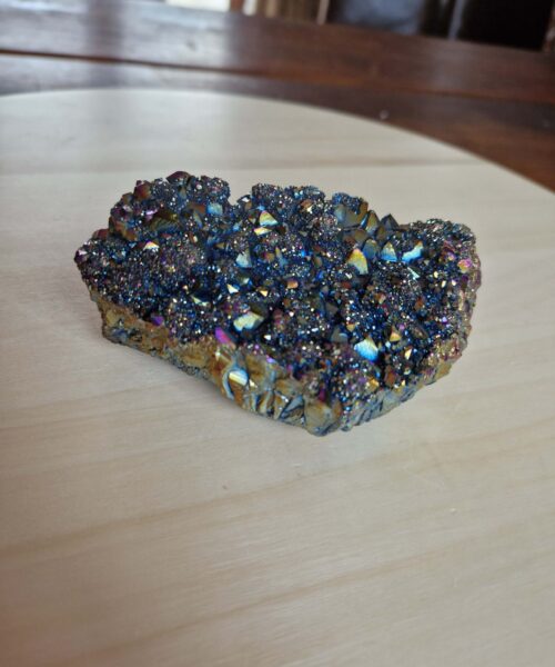 Alternative view of Premium High Grade Rainbow Aura Titanium Raw Druzy Cluster Pieces 311g H5.5xW6.5xD11cm