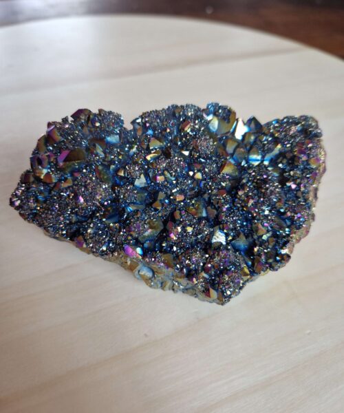 Premium High Grade Rainbow Aura Titanium Raw Druzy Cluster Pieces 311g H5.5xW6.5xD11cm