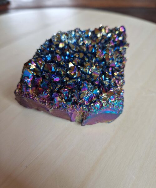 Alternative view of Premium High Grade Rainbow Aura Titanium Raw Druzy Cluster Pieces 333g H10.5xW8xD4.5cm