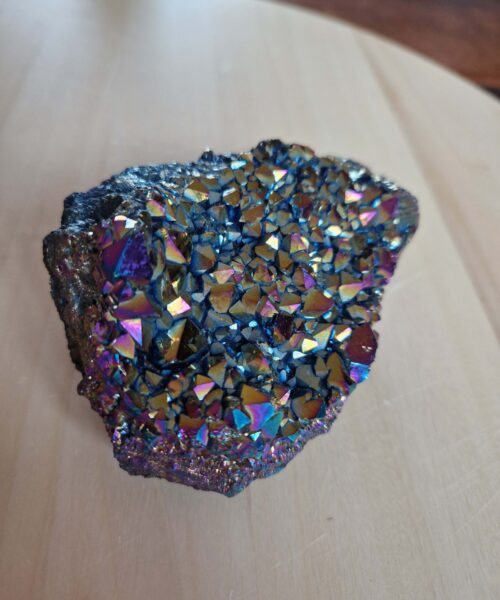 Alternative view of Premium High Grade Rainbow Aura Titanium Raw Druzy Cluster Pieces 345g H3.5xW10xD7.5cm