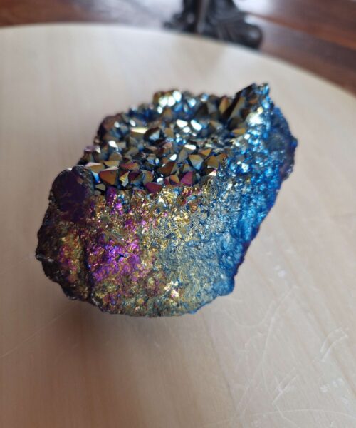 Premium High Grade Rainbow Aura Titanium Raw Druzy Cluster Pieces 345g H3.5xW10xD7.5cm - Image 3