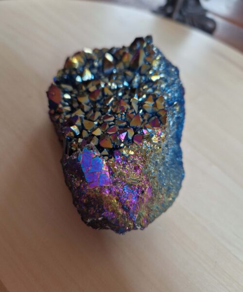 Premium High Grade Rainbow Aura Titanium Raw Druzy Cluster Pieces 345g H3.5xW10xD7.5cm - Image 6