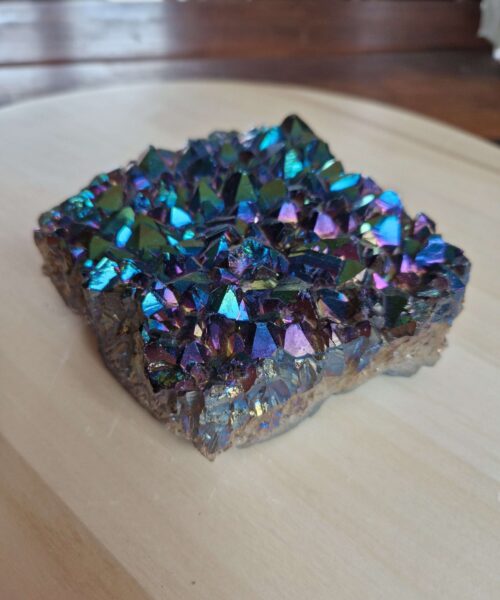 Alternative view of Premium High Grade Rainbow Aura Titanium Raw Druzy Cluster Pieces 889g H4.5xW13xD11.5cm