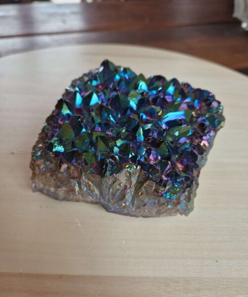 Premium High Grade Rainbow Aura Titanium Raw Druzy Cluster Pieces 889g H4.5xW13xD11.5cm - Image 3