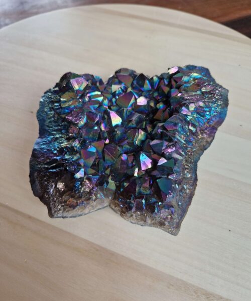 Premium High Grade Rainbow Aura Titanium Raw Druzy Cluster Pieces 905g H4.5xW17xD16cm