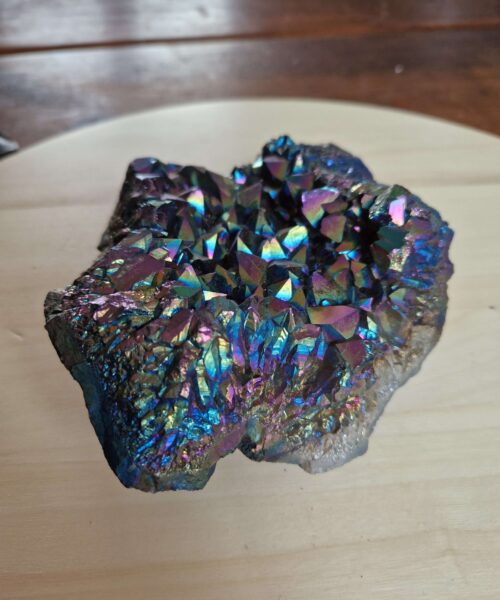 Premium High Grade Rainbow Aura Titanium Raw Druzy Cluster Pieces 905g H4.5xW17xD16cm - Image 6