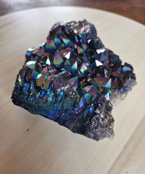 Premium High Grade Rainbow Aura Titanium Raw Druzy Cluster Pieces 905g H4.5xW17xD16cm - Image 10