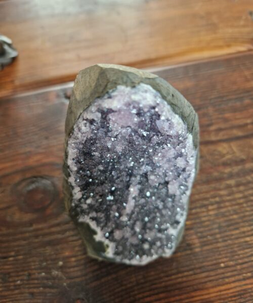 Premium High Grade Amethyst Druzy 323 Mini Geode Cluster Piece Cut Base 1.049g H14xW9xD9cm - Image 4