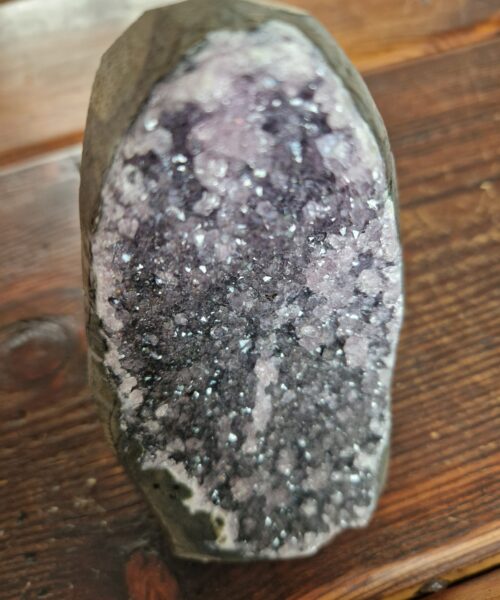 Premium High Grade Amethyst Druzy 323 Mini Geode Cluster Piece Cut Base 1.049g H14xW9xD9cm - Image 5