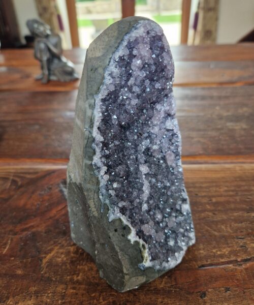 Premium High Grade Amethyst Druzy 323 Mini Geode Cluster Piece Cut Base 1.049g H14xW9xD9cm - Image 6