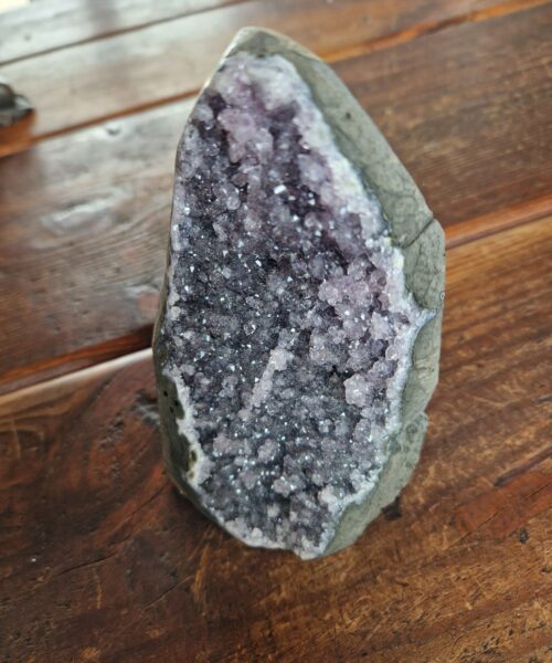 Premium High Grade Amethyst Druzy 323 Mini Geode Cluster Piece Cut Base 1.049g H14xW9xD9cm - Image 7