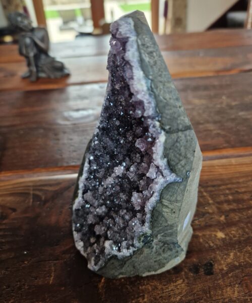 Premium High Grade Amethyst Druzy 323 Mini Geode Cluster Piece Cut Base 1.049g H14xW9xD9cm - Image 8