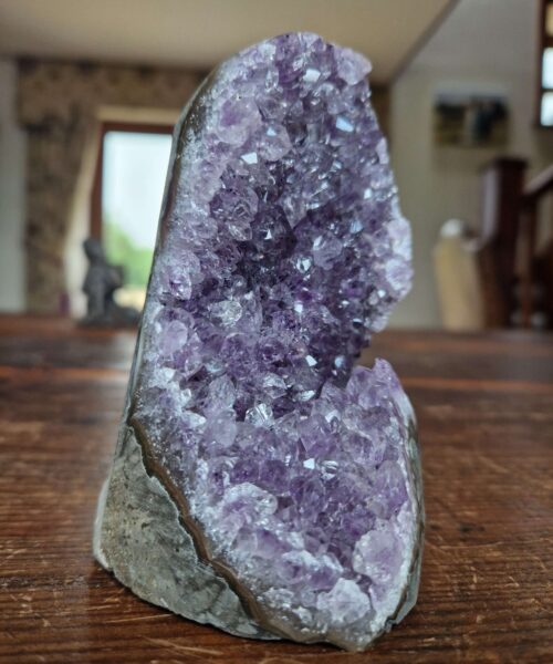 Premium High Grade Amethyst Druzy 329 Mini Geode Cluster Piece Cut Base 739g H11xW7xD8cm