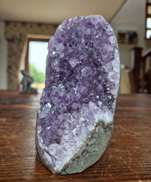 Premium High Grade Amethyst Druzy 329 Mini Geode Cluster Piece Cut Base 739g H11xW7xD8cm - Image 3