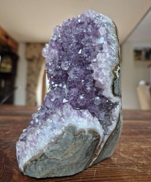 Premium High Grade Amethyst Druzy 329 Mini Geode Cluster Piece Cut Base 739g H11xW7xD8cm - Image 5