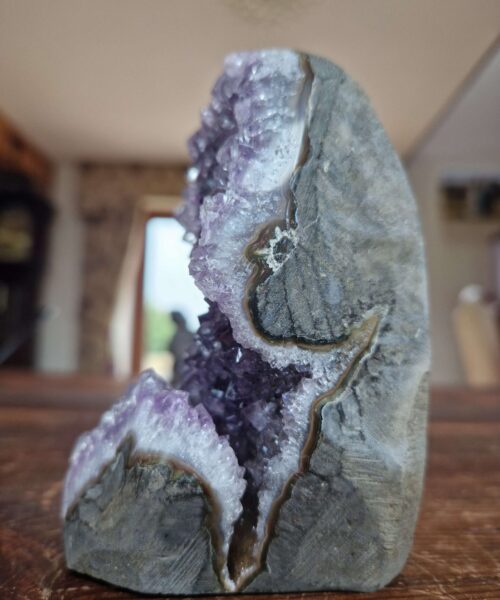 Premium High Grade Amethyst Druzy 329 Mini Geode Cluster Piece Cut Base 739g H11xW7xD8cm - Image 6