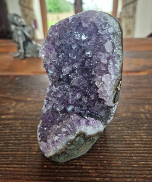 Premium High Grade Amethyst Druzy 329 Mini Geode Cluster Piece Cut Base 739g H11xW7xD8cm - Image 10