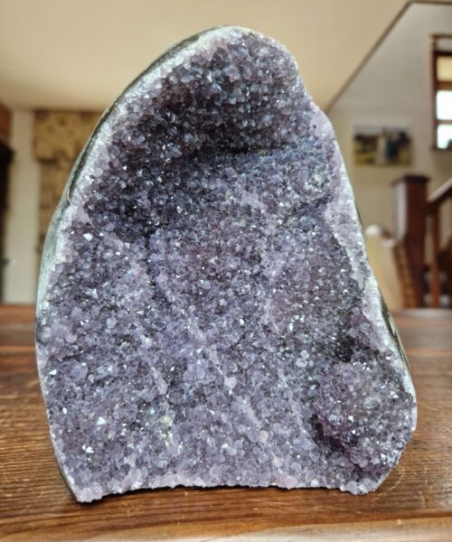 Premium High Grade Amethyst Druzy 330 Mini Geode Cluster Piece Cut Base 1.703g H15xW12.5xD9cm