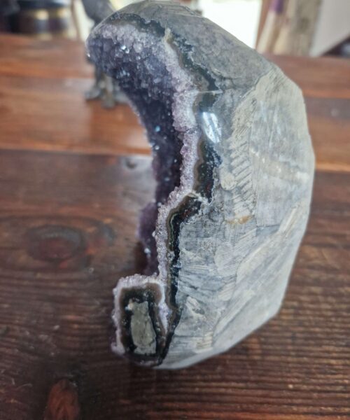Premium High Grade Amethyst Druzy 330 Mini Geode Cluster Piece Cut Base 1.703g H15xW12.5xD9cm - Image 7