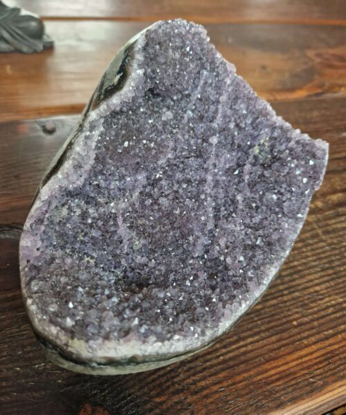 Premium High Grade Amethyst Druzy 330 Mini Geode Cluster Piece Cut Base 1.703g H15xW12.5xD9cm - Image 8