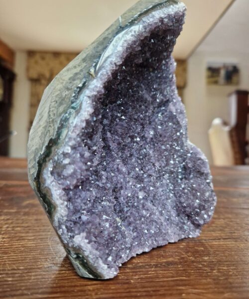 Premium High Grade Amethyst Druzy 330 Mini Geode Cluster Piece Cut Base 1.703g H15xW12.5xD9cm - Image 9