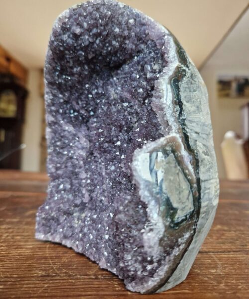 Premium High Grade Amethyst Druzy 330 Mini Geode Cluster Piece Cut Base 1.703g H15xW12.5xD9cm - Image 10