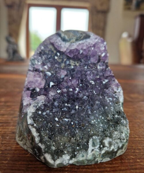 Premium High Grade Amethyst Druzy 332 Mini Geode Cluster Piece Cut Base 505g H7xW7xD8.5cm