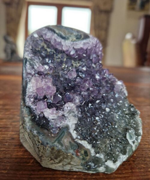 Premium High Grade Amethyst Druzy 332 Mini Geode Cluster Piece Cut Base 505g H7xW7xD8.5cm - Image 3