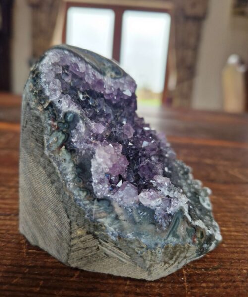 Premium High Grade Amethyst Druzy 332 Mini Geode Cluster Piece Cut Base 505g H7xW7xD8.5cm - Image 4