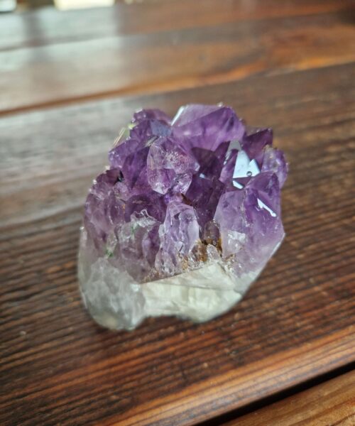 Alternative view of Premium High Grade Amethyst Druzy 310 Mini Geode Cluster Piece Cut Base 339g H6xW6.5xD5cm