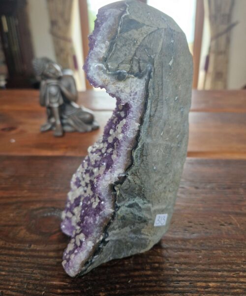 Premium High Grade Amethyst Druzy 313 Mini Geode Cluster Piece Cut Base 1.213g H16xW7xD10cm - Image 5