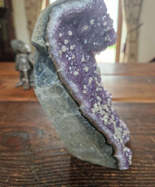 Premium High Grade Amethyst Druzy 313 Mini Geode Cluster Piece Cut Base 1.213g H16xW7xD10cm - Image 6