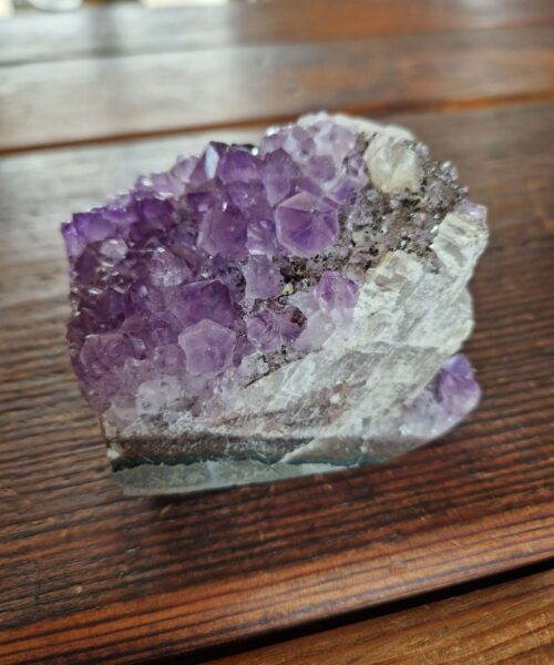 Alternative view of Premium High Grade Amethyst Druzy 319 Mini Geode Cluster Piece Cut Base 513g H6xW8.5xD5cm