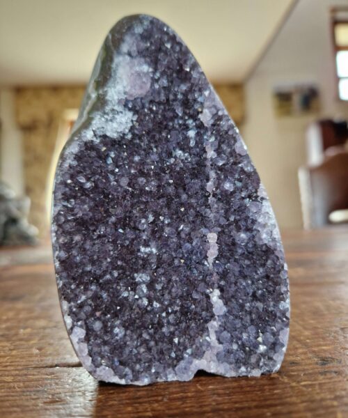 Premium High Grade Amethyst Druzy 321 Mini Geode Cluster Piece Cut Base 442g H10.5W6.5x5.5cm