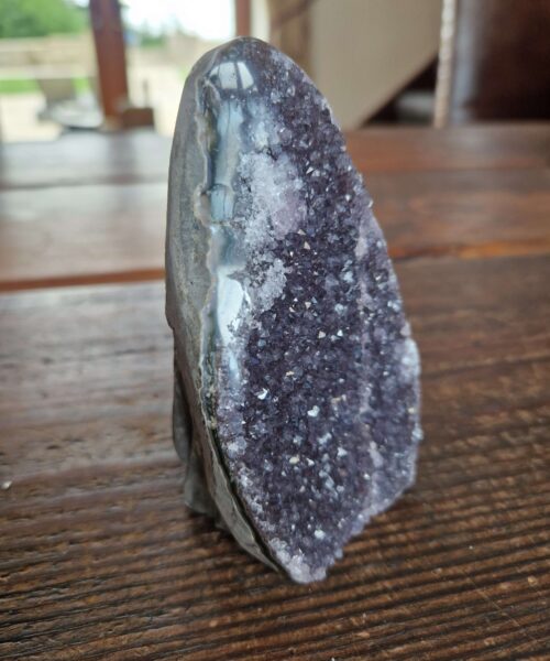 Premium High Grade Amethyst Druzy 321 Mini Geode Cluster Piece Cut Base 442g H10.5W6.5x5.5cm - Image 3
